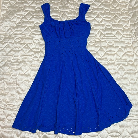 London Style Collection Short Midi Blue Dress Womens S Fully Lined Sleeveless - Picture 1 of 9